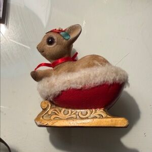 Festive Reindeer Ornament with Red and Gold Accents